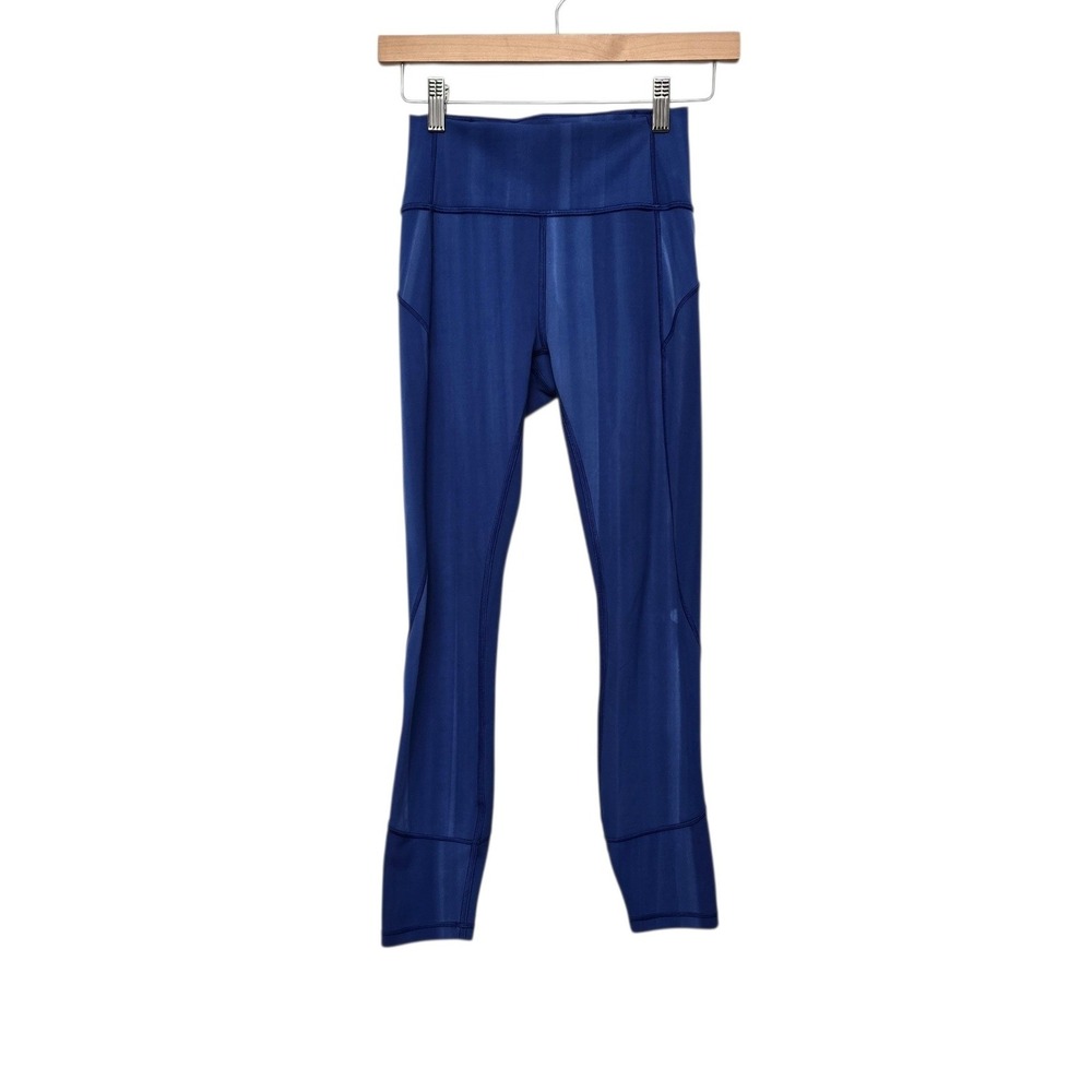 Lululemon In Movement Tight 25" *Spray Dye Everlux Blue Leggings Size 4 W5CIOS